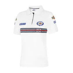 Дамска тениска Sparco Polo Replica Martini Racing - Бяла