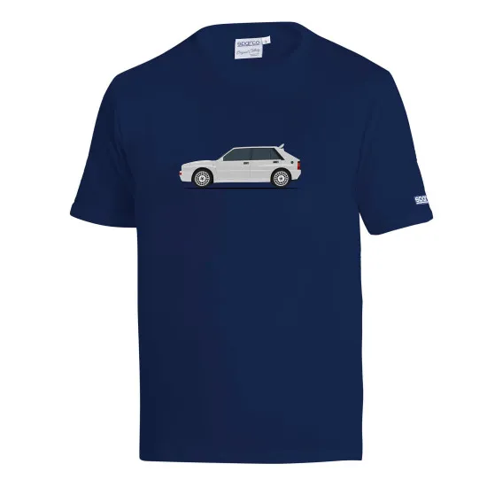 Lancia Delta HF Тениска - Тъмносиньо / Бяло