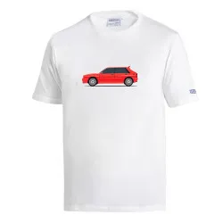 Lancia Delta HF Тениска - Бял / Червен