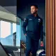 Мъжка риза с дълъг ръкав Sparco Martini Racing - Тъмно синя
