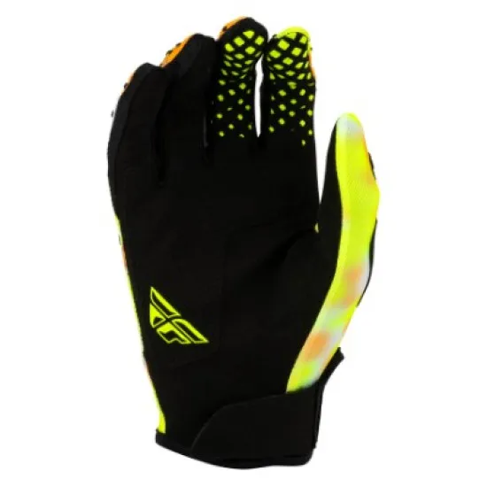 Fly Racing Kinetic Blur Gloves - White / Hi - Vis / Orange