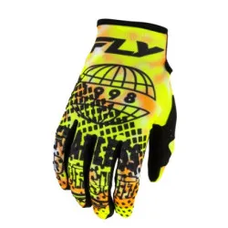 Fly Racing Kinetic Blur Gloves - White / Hi - Vis / Orange