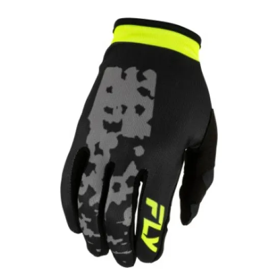 Fly Racing Lite Flake Детски ръкавици - Grey / Hi - Vis / Black