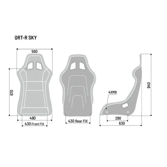Sparco QRT-R Sky Седалка FIA 8855-1999
