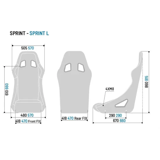 Sедалка Sparco Sprint L FIA 8855-1999 - Черна