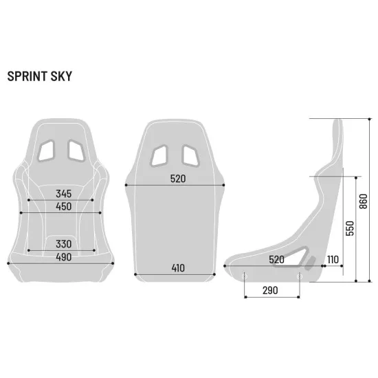 Sparco Sprint Sky Седалка FIA 8855-1999 - Черен